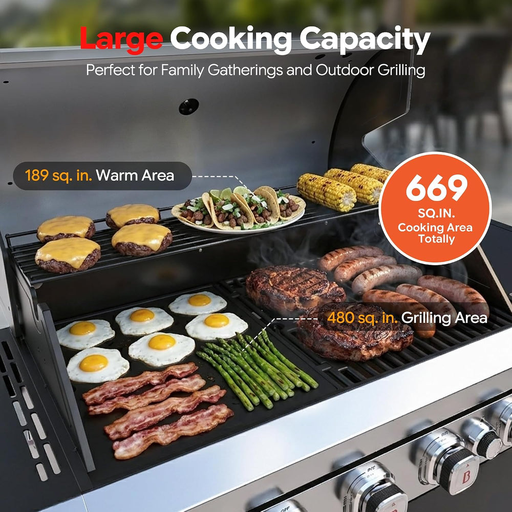 Brand-Man Propane Gas Grill Island Outdoor Kitchen & Storage Cabinets