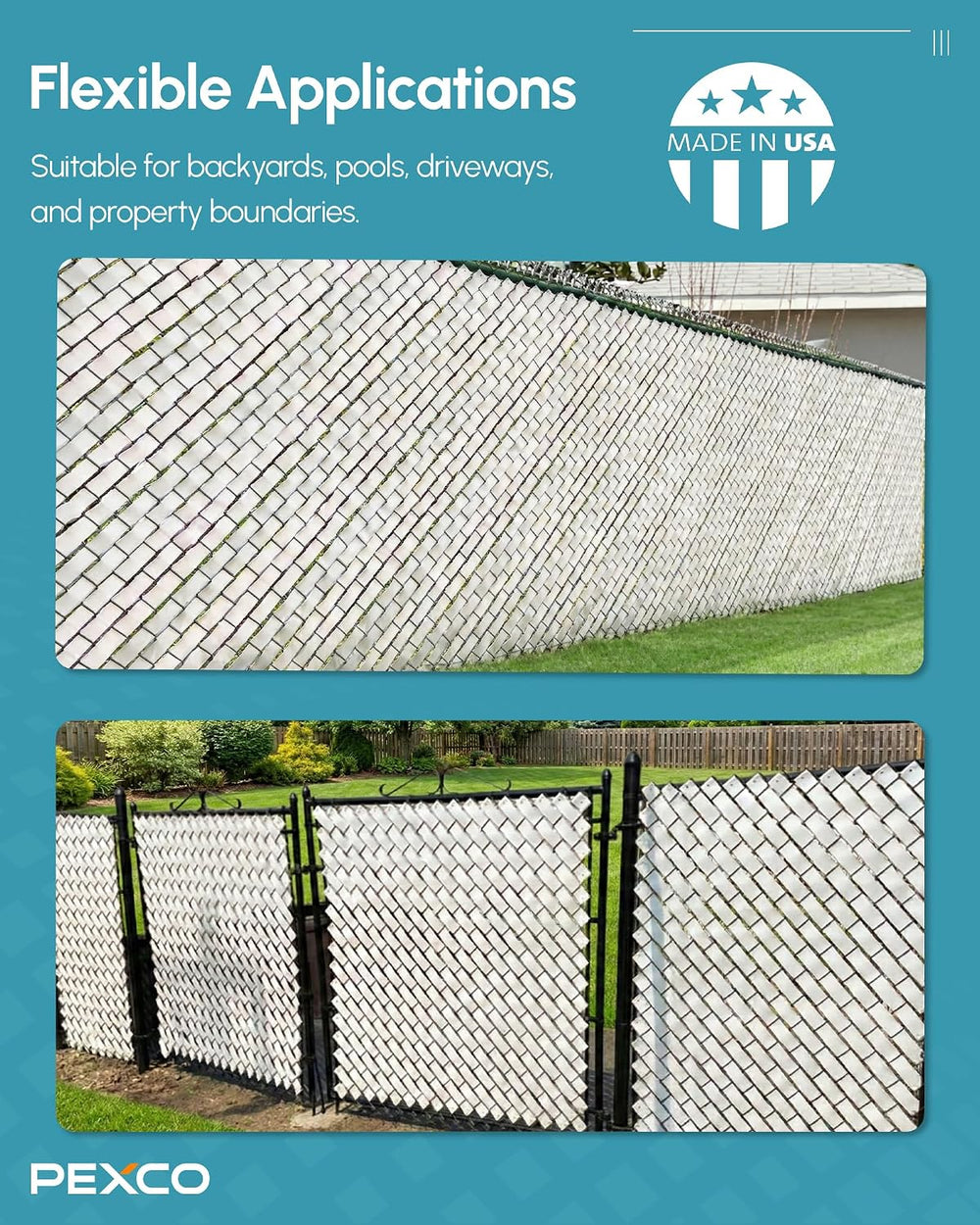 NMI Fence - Pexco Privacy Slats for Chain Link Fence, 250 Ft, White