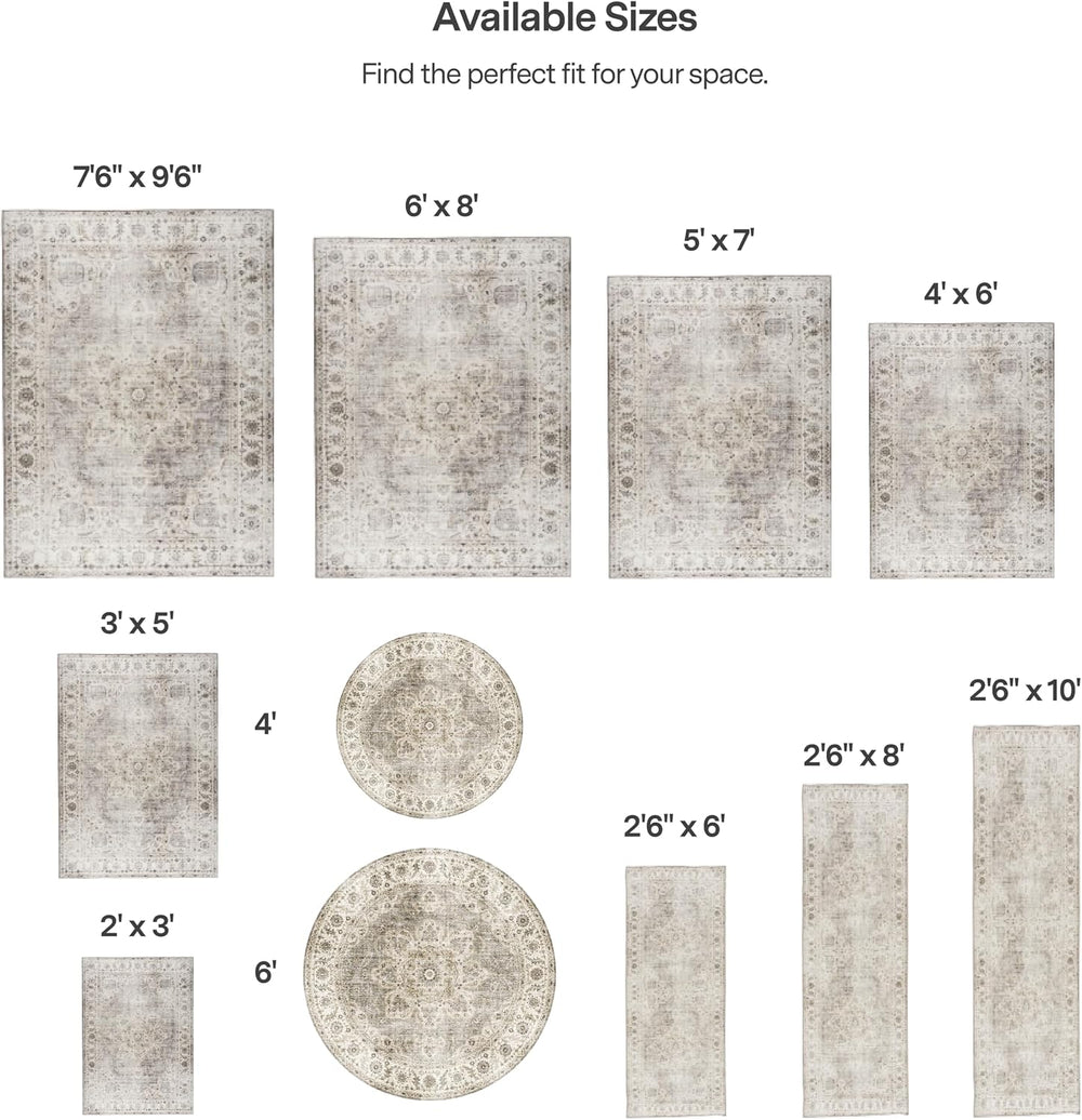 ReaLife Rugs Machine Washable Area Rug Runner - Living Room Bedroom Bathroom ...