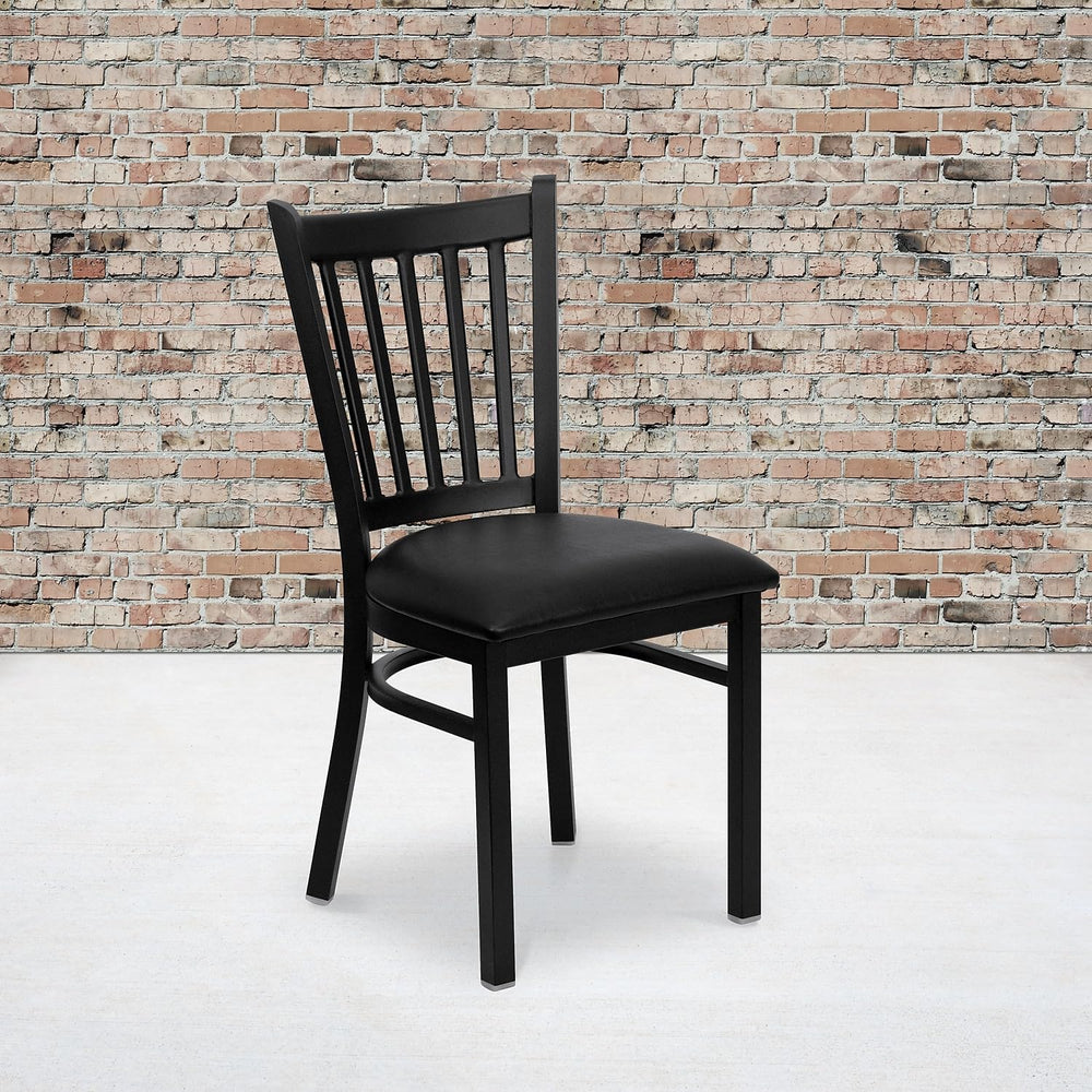 Flash Furniture Hercules Series Vertical Back Metal Restaurant Chairs, Uphols...