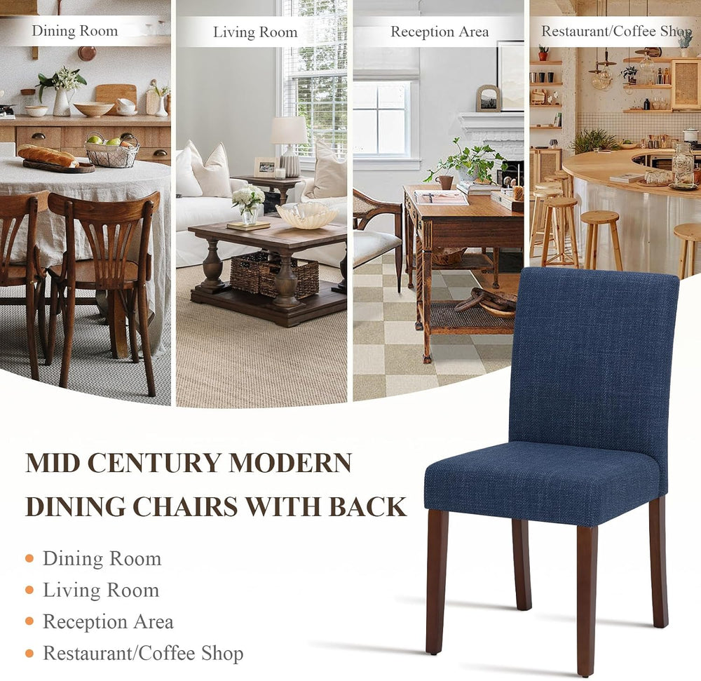MALOL Upholstered Dining Chairs Set of 6, High Back Kitchen Room Chairs, Mid ...