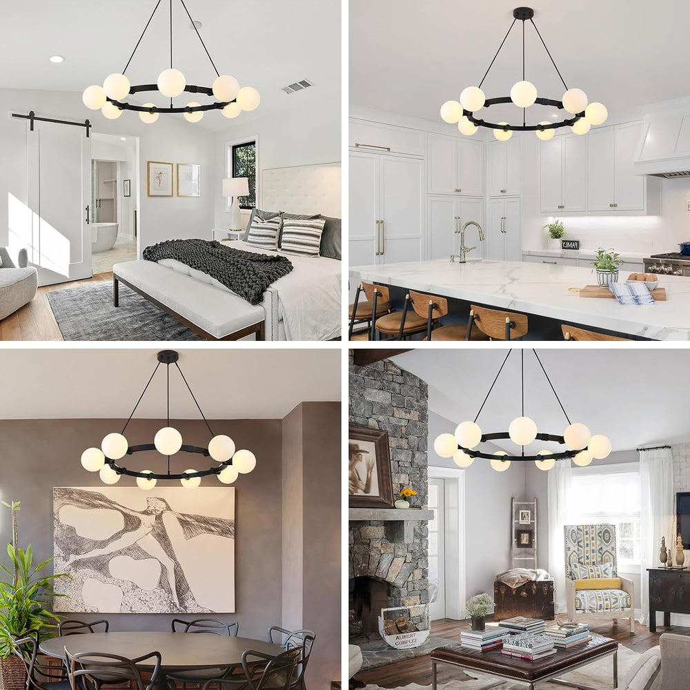 9-Light Modern Chandelier for Dining Room, Sputnik Ceiling Light Fixture with...