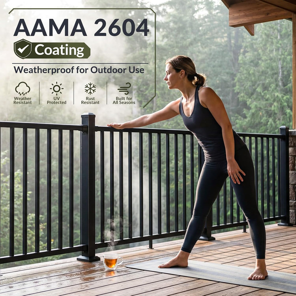 Egadis 1 Pack 42 in x 6 ft Modular Aluminum Porch and Deck Railing Kit