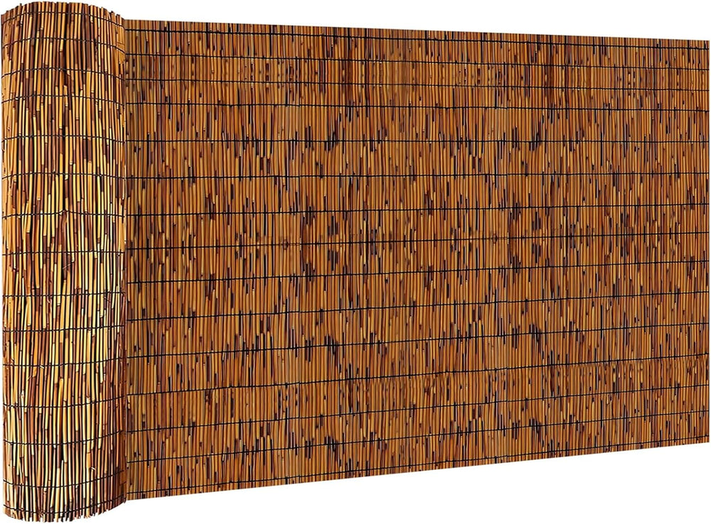 KOIUEYW Reed Fencing Rolls, 4 X 16FT Decorative Bamboo Fencing Roll Reed Scre...