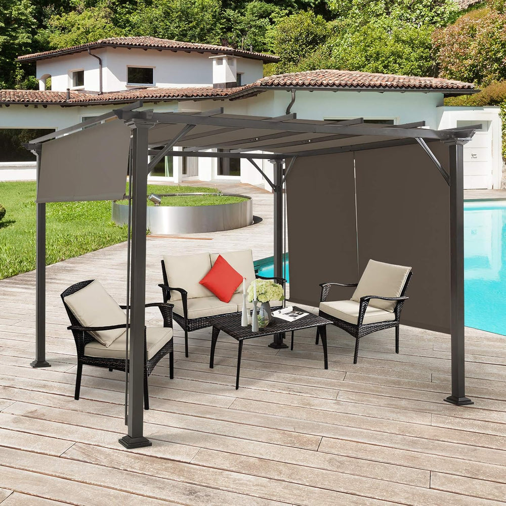 Tangkula 2 Pieces 16x4 Ft Universal Canopy Cover, Outdoor Pergola Roof Top Co...