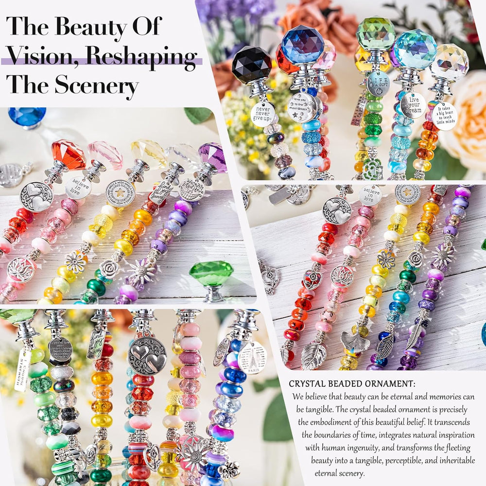 513Pcs DIY Beaded Garden Stakes, Fairy Wand Kit with 18 Threaded Rod