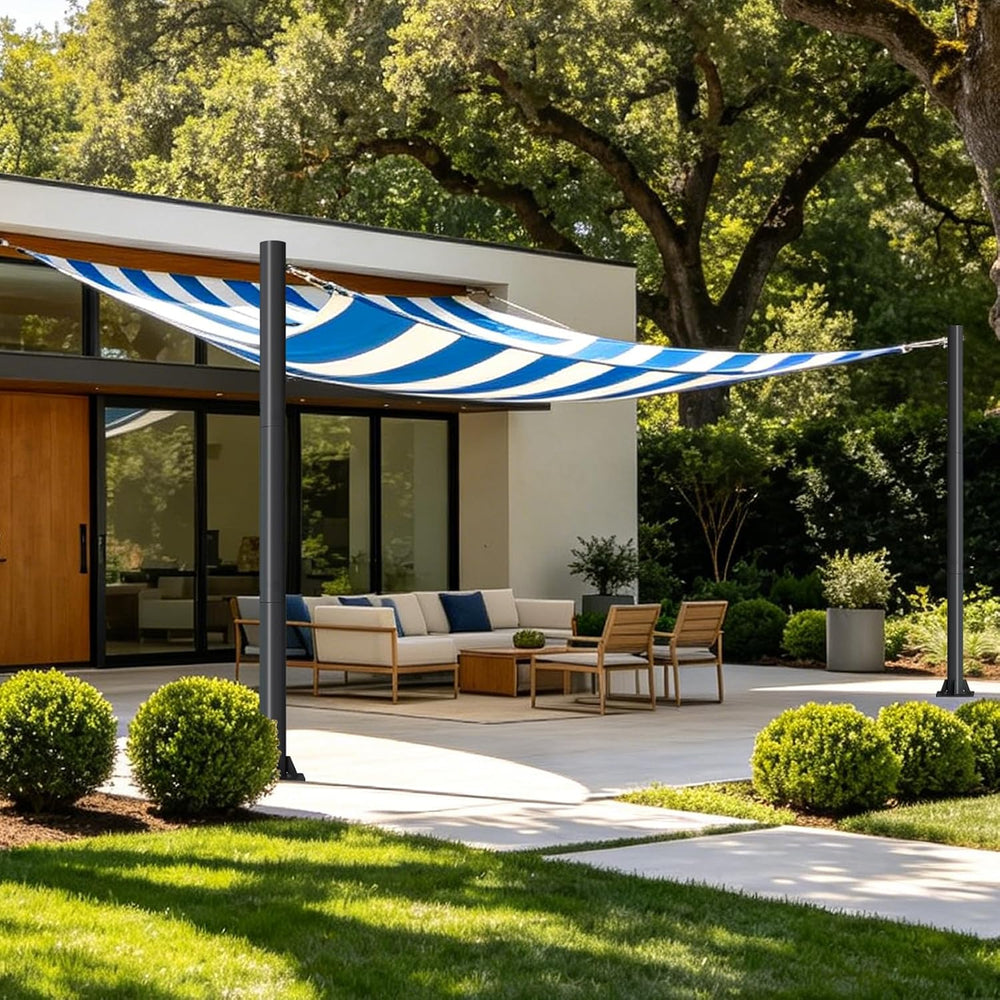 12ft Sun Shade Sail Pole - 3" Diameter Thickened Metal Rust Proof Outdoo...