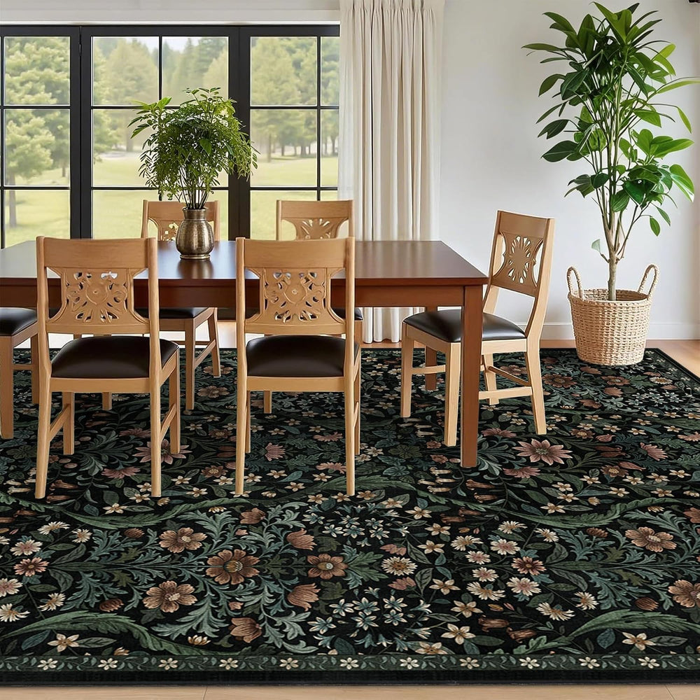 8x10 Large Area Rug Floral Botanical Boho Carpet for Living Room