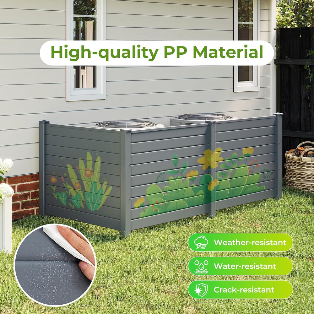 GIANTEX No-Dig Air Conditioner Fence, 3 Panels, 48''W x 36''H...