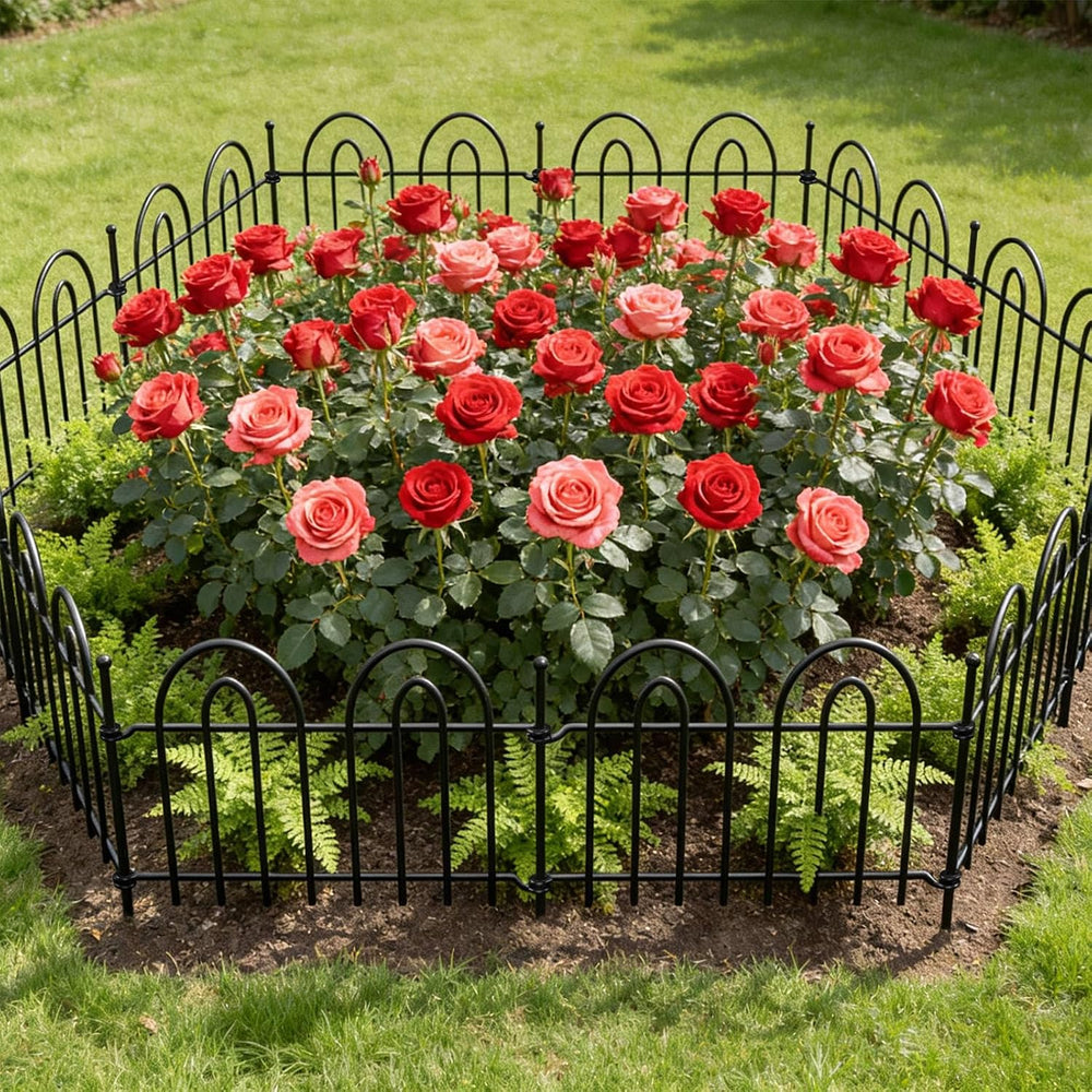 45ft x 13in Garden Fence Animal Barrier, 32 Panels Decorative Garden Fence Bo...