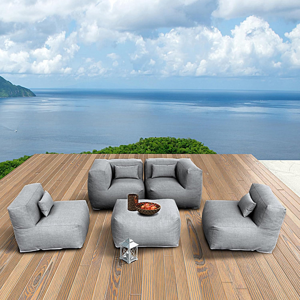 Dineli ANNYH Patio Garden Sectional Conversation Set Outdoor Modular Sofa