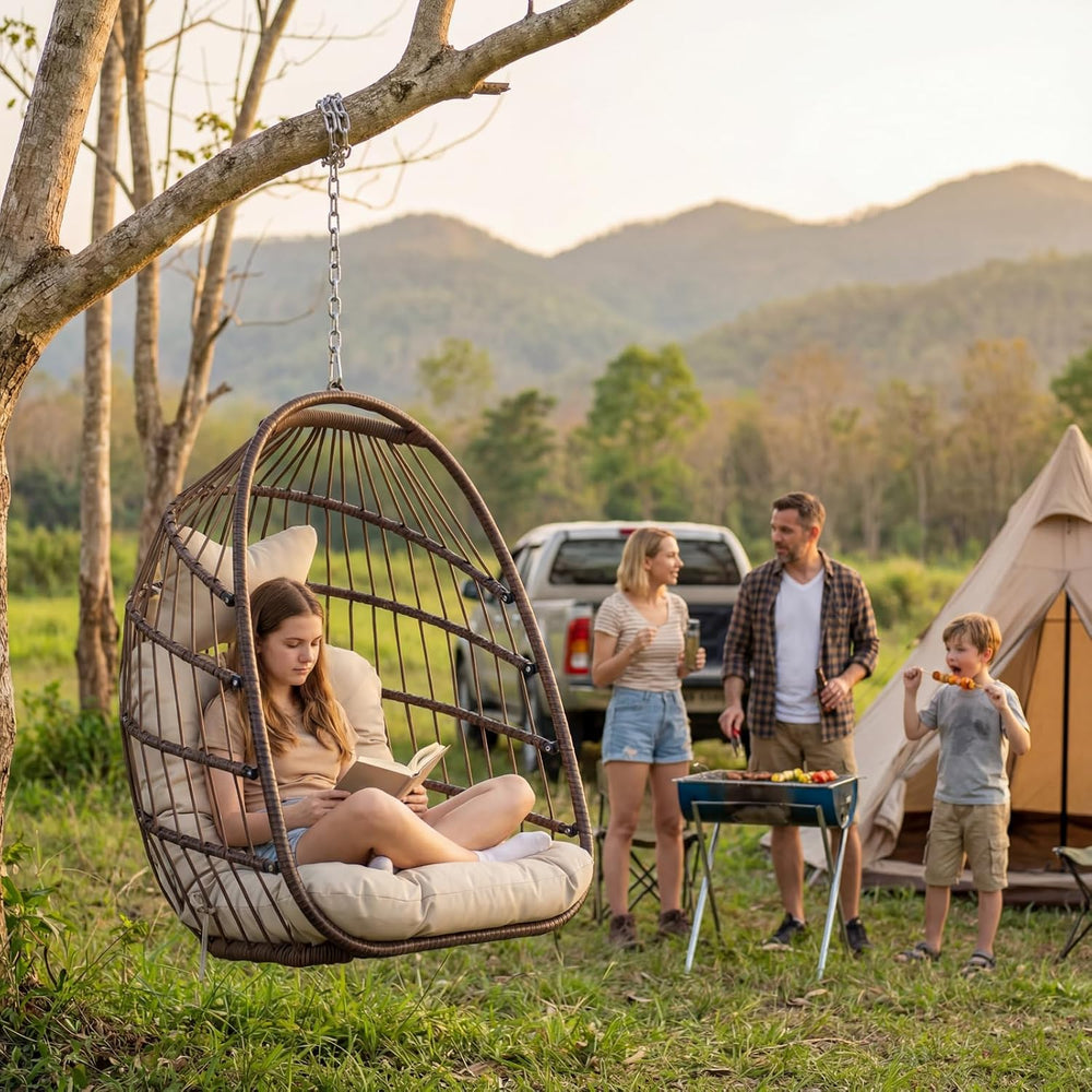 NICESOUL Egg Chair Without Stand Outdoor Indoor, Patio Wicker Swing Hanging E...