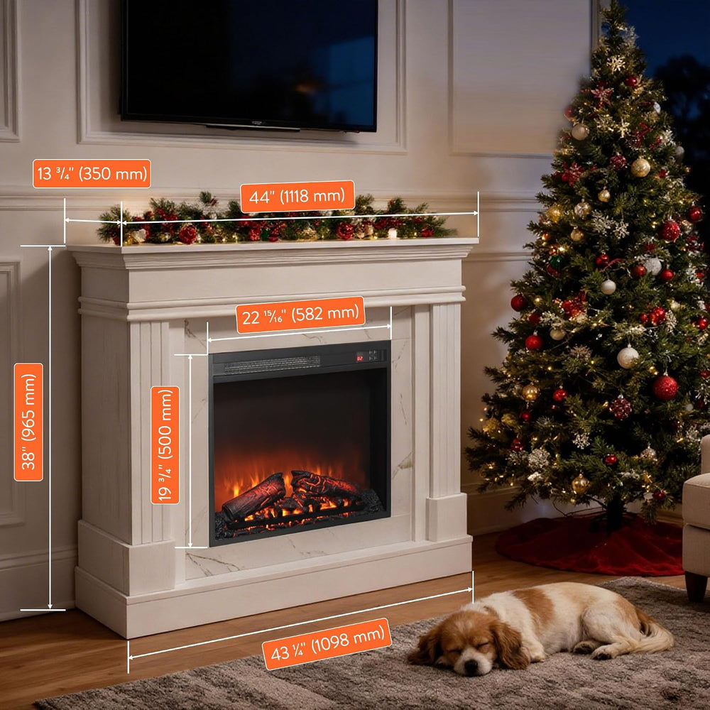 44 inch Electric Fireplace with Mantel, Portable Freestanding Wood Stove with...