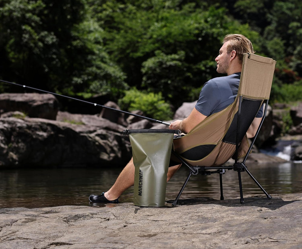 MARCHWAY Lightweight Folding High Back Camping Chair with Head Support, Stabl...