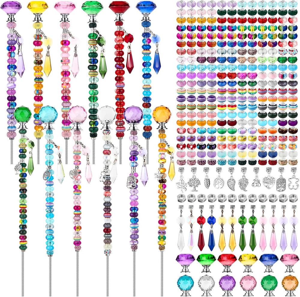 UFU 310Pcs DIY Fairy Wand Beaded Garden Stakes Kit, Decorative Garden Stakes ...
