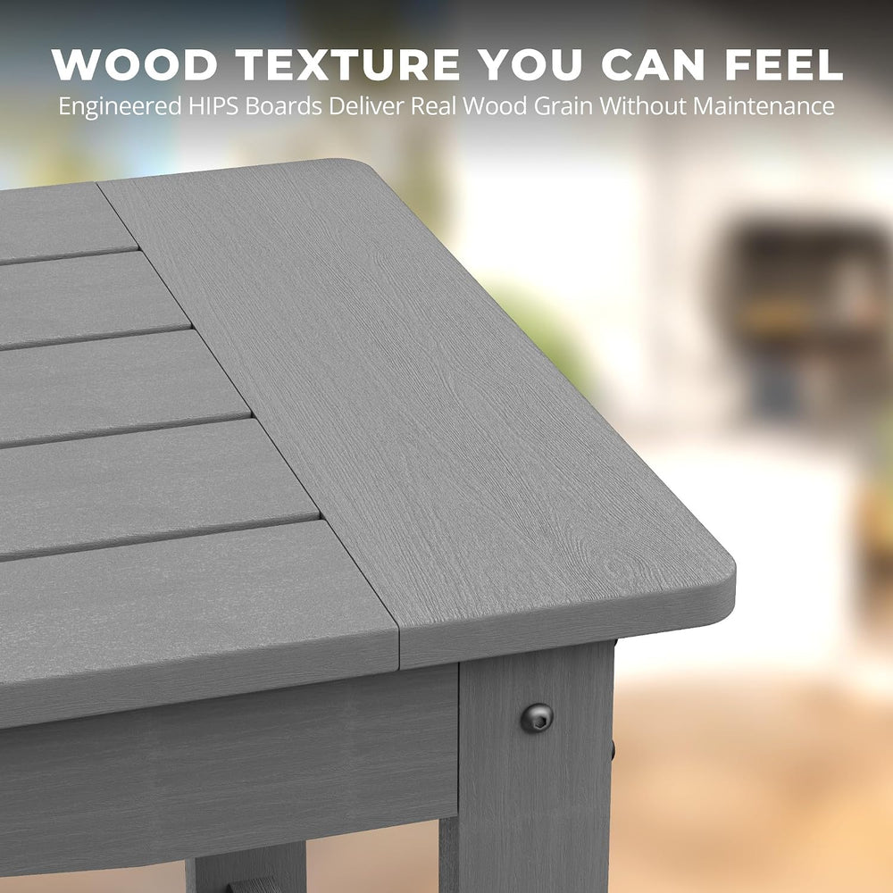 Outdoor Coffee Table, 35.4" x 17.5" All Weather Rectangle Patio Cof...