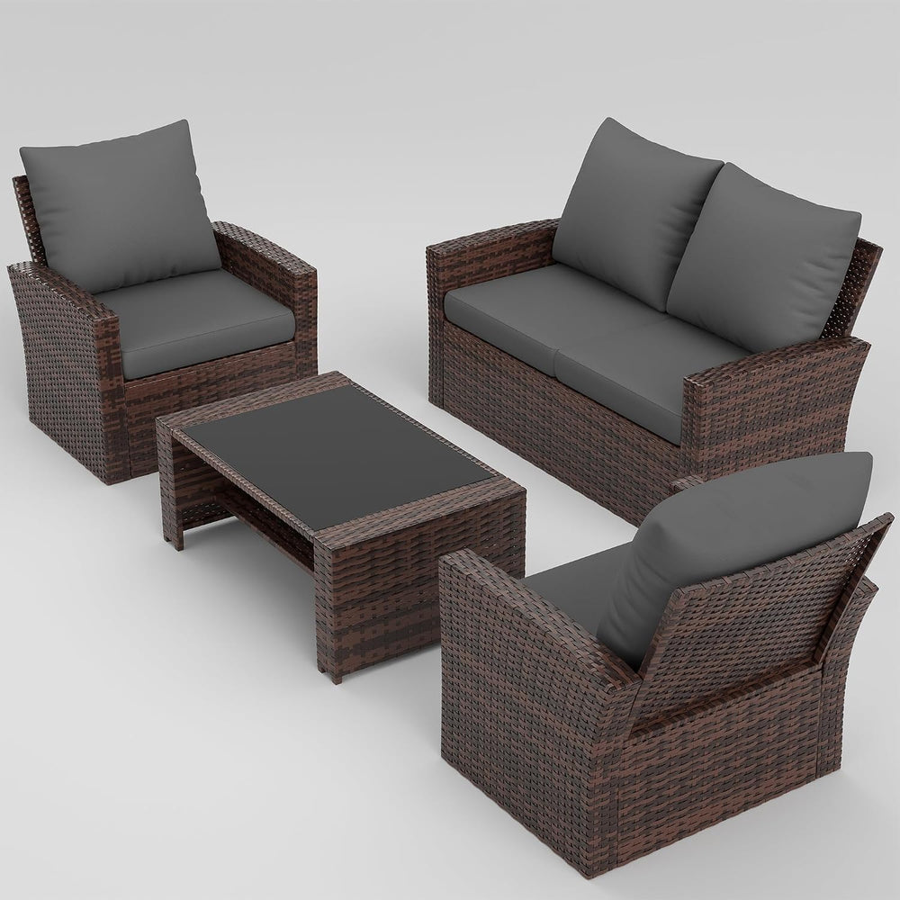 UDPATIO Patio Furniture Set, Outdoor Furniture Sets with Loveseats Sofa