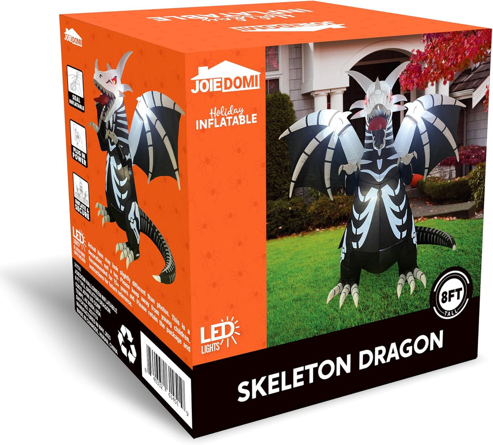 Joiedomi 8 FT Tall Halloween Inflatables Outdoor Skeleton Dragon Decoration, ...