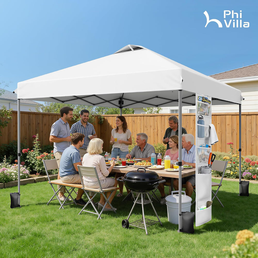 PHI VILLA 10x10 Pop Up Canopy Tent, One Push Easy Set Instant Shade Tents