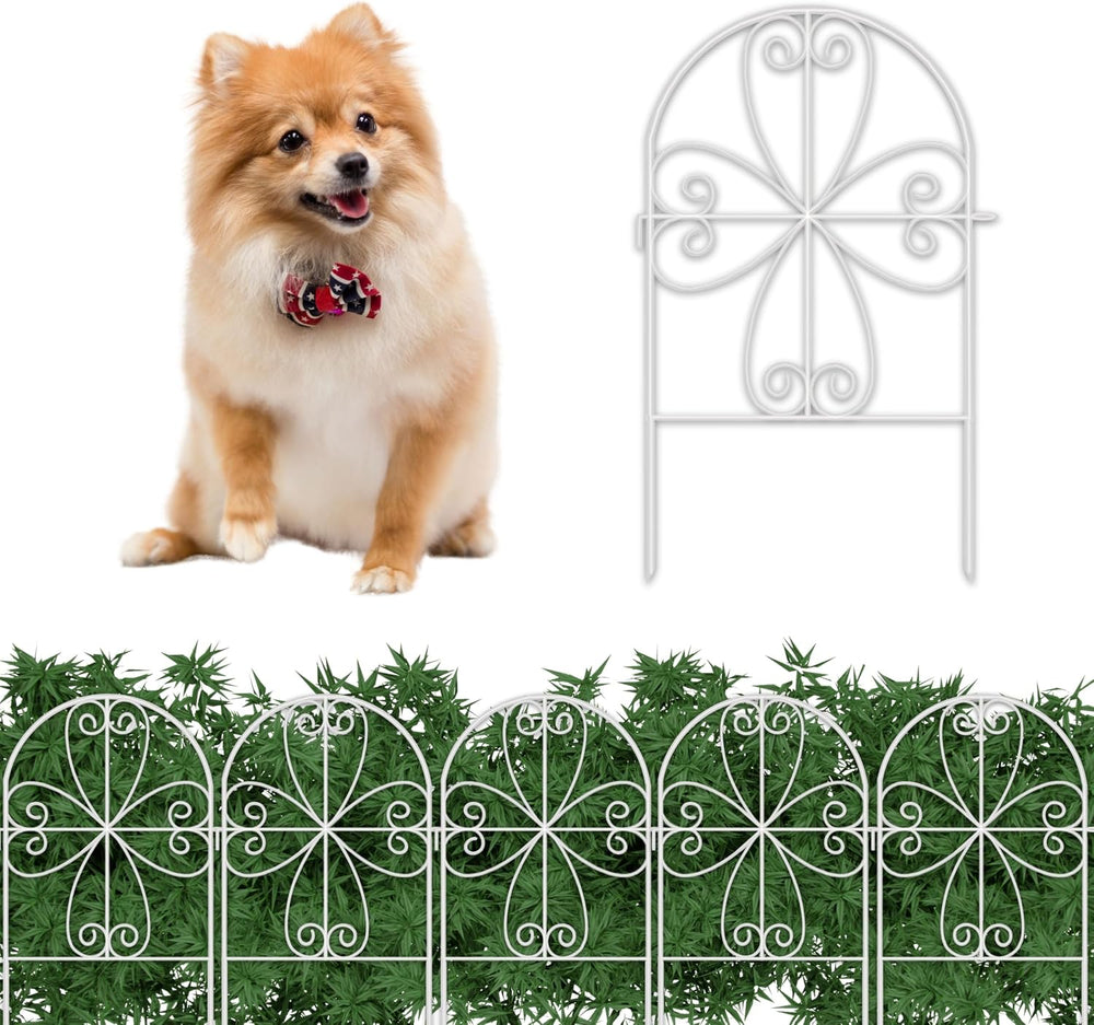ShopLaLa Animal Barrier (10 Panels) 12x24in White Metal Fences for Dogs
