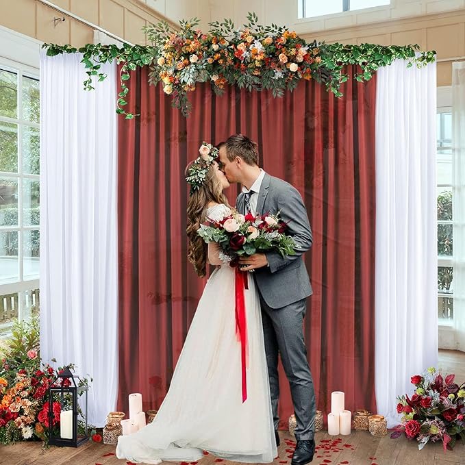 10 x 7 Feet Rust Backdrop Curtain for Partie, Background Curtains for Photosh...