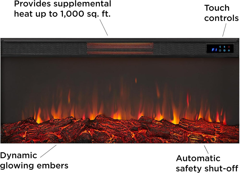Real Flame Malie 68" Landscape Electric Fireplace with Mantel for Living...