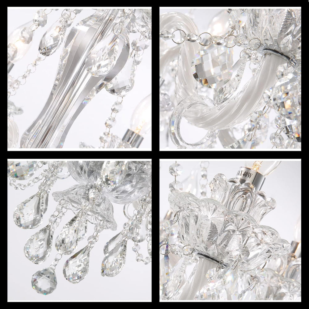 Modern K9 Transparent Crystal Chandelier,Luxury Clear Crystal Pendant Light F...