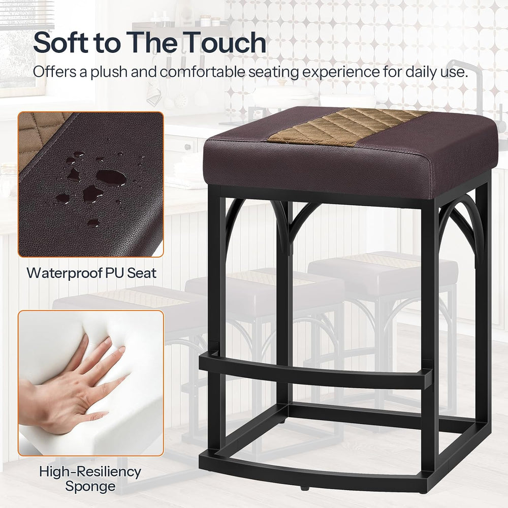 HOOBRO Bar Stools, Set of 2 Bar Stools
