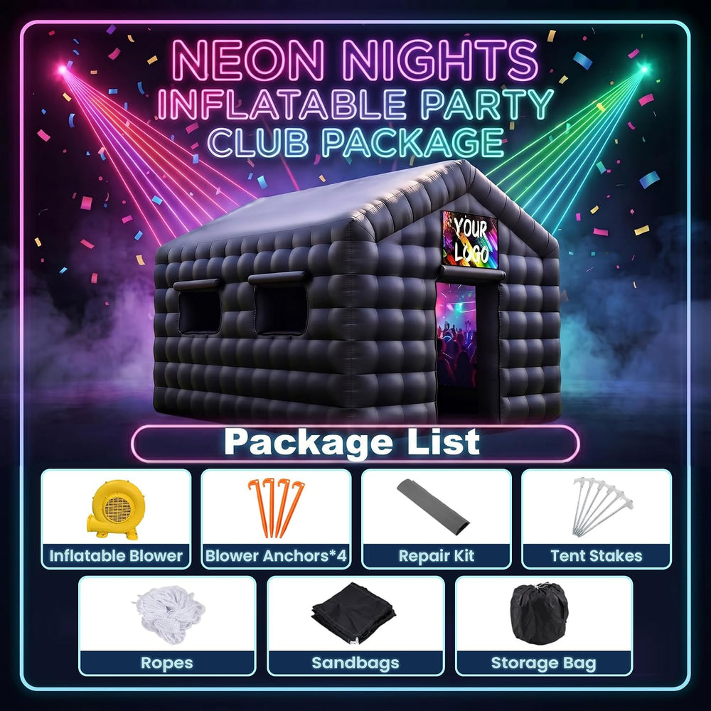16.5×13×12Ft Inflatable Nightclub, Blow up Party Tent with Blower for Adult