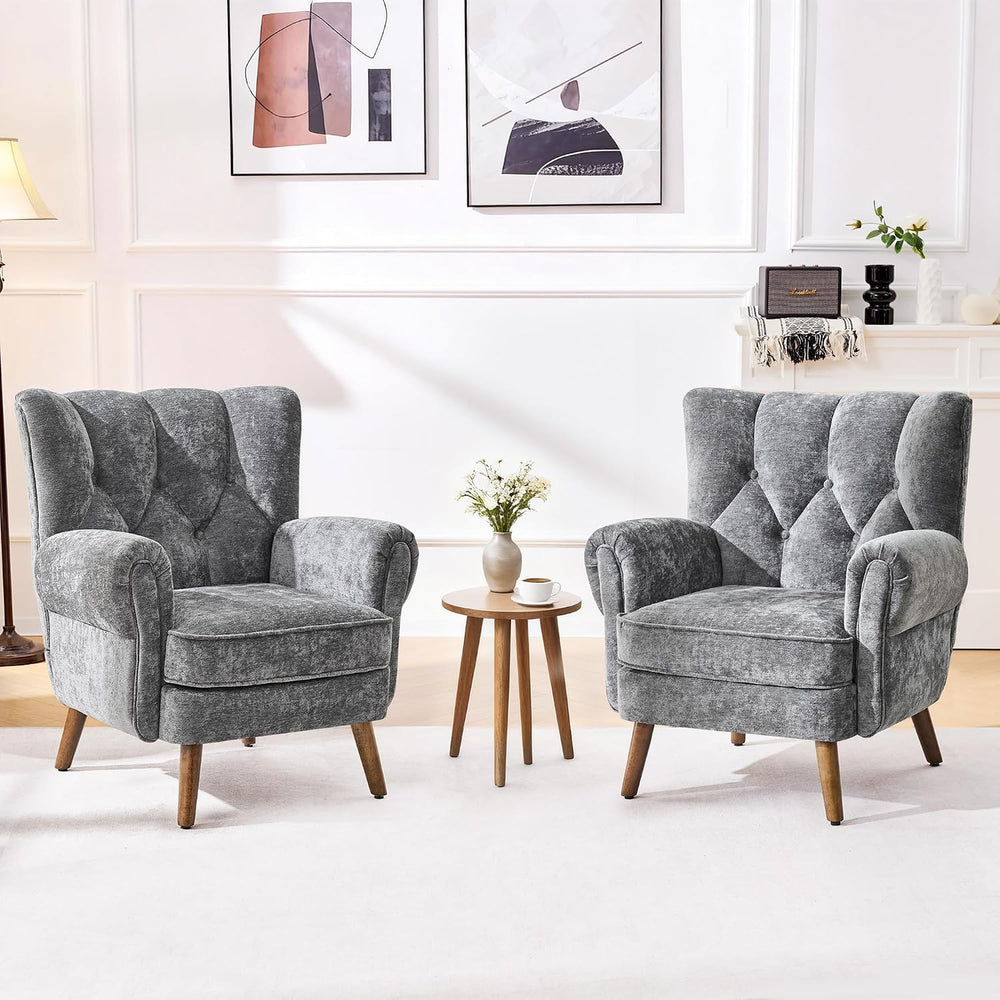 Wingback Accent Chairs for Living Room, Mid-Century Modern Living Room Chairs...