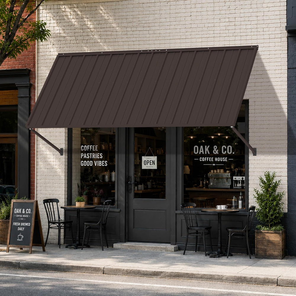 Kozyard Adjustable Window Awning Powder-Coated Iron Canopy, All-Weather Rain,...