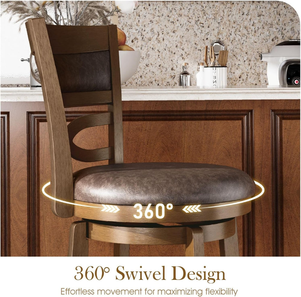 Sophia & William 26 Inch Swivel Bar Stools Set of 2, Counter Height Stools