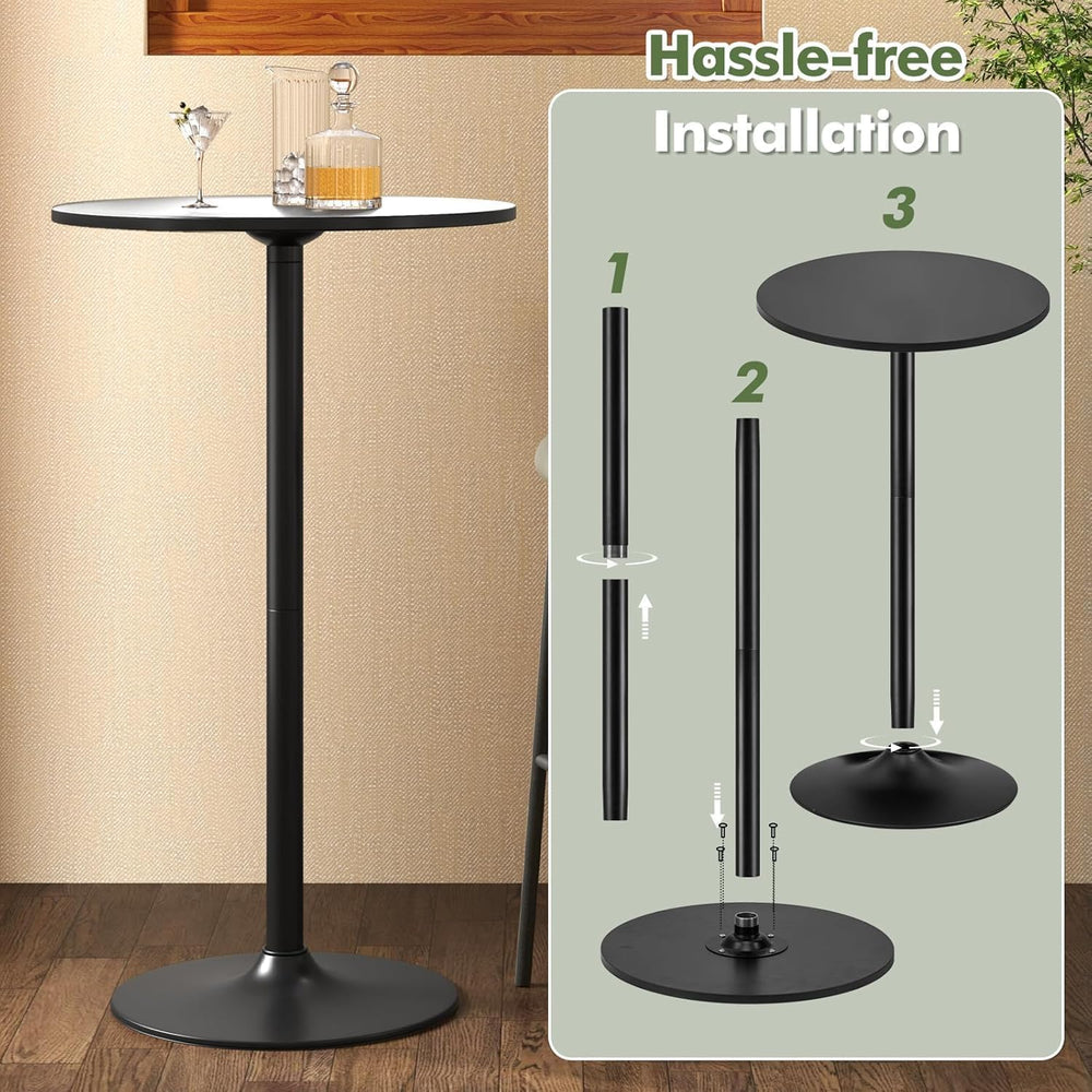 ERGOMASTER Cocktail Table,Two-in-one Modern Style Standing Circular Bar Table...