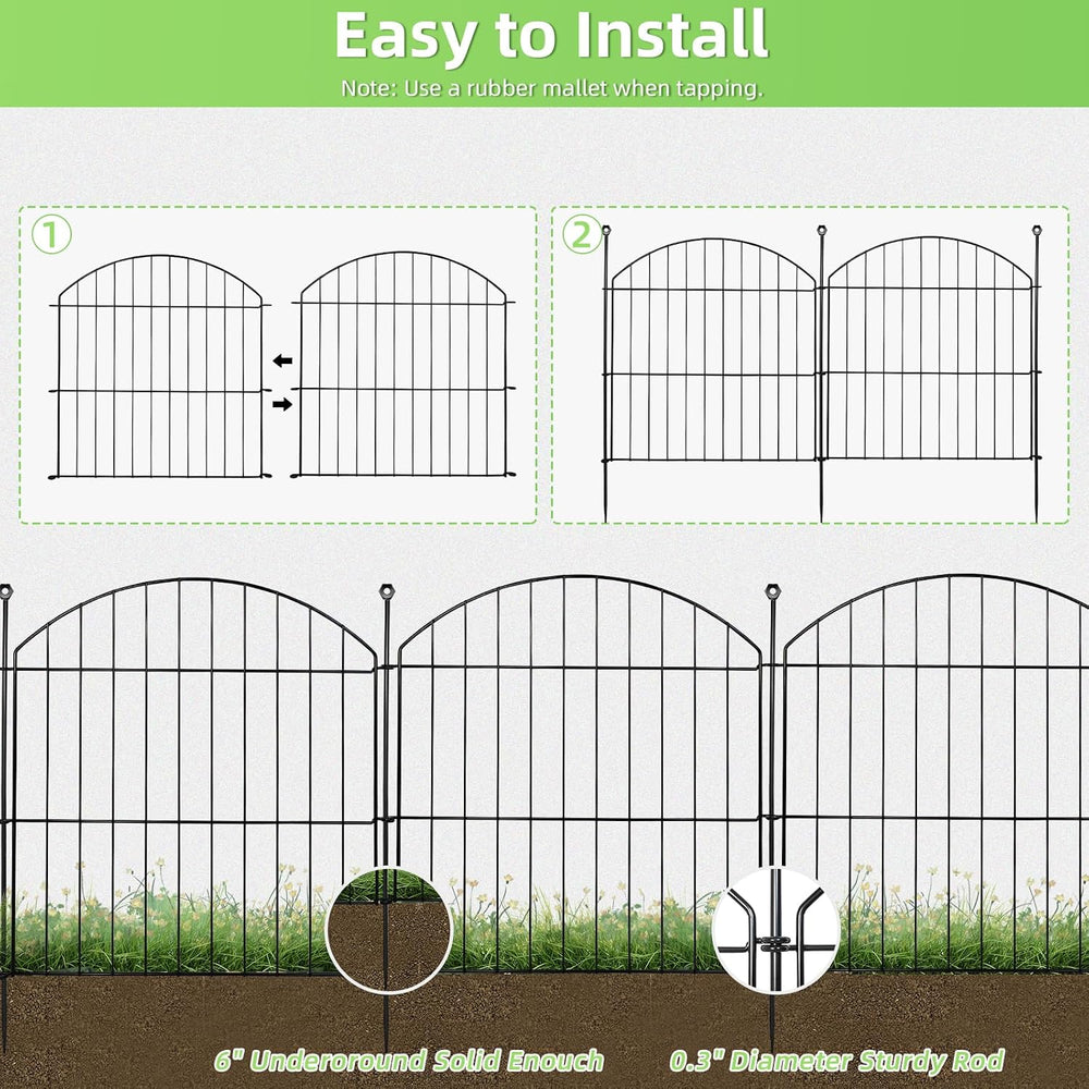 Decorative Garden Fence, 24in (H) x 20ft(L) No Dig Fence