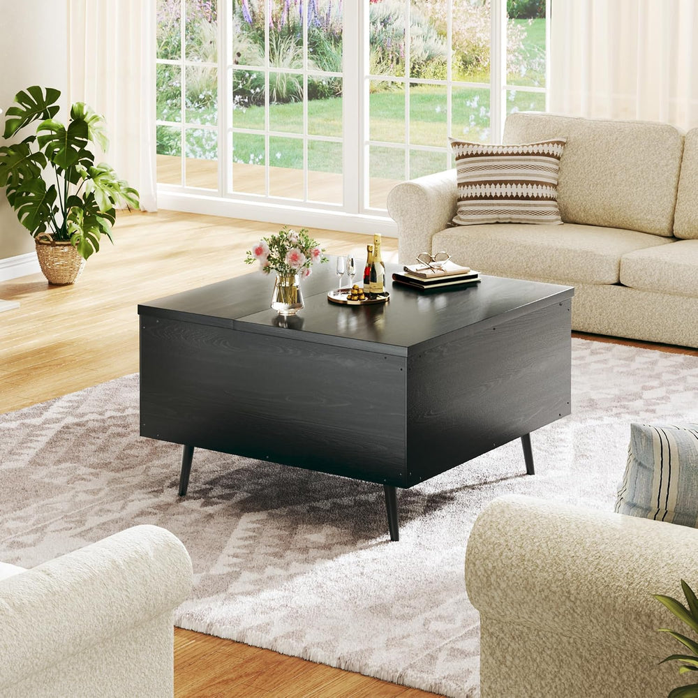 HUAHUU Lift Top Coffee Table, 31.5" Square Coffee Tables with Storage, C...