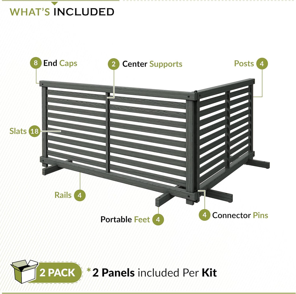 Zippity Portable Puppy Slatted Fence, Charcoal Vinyl DIY Freestanding Kit