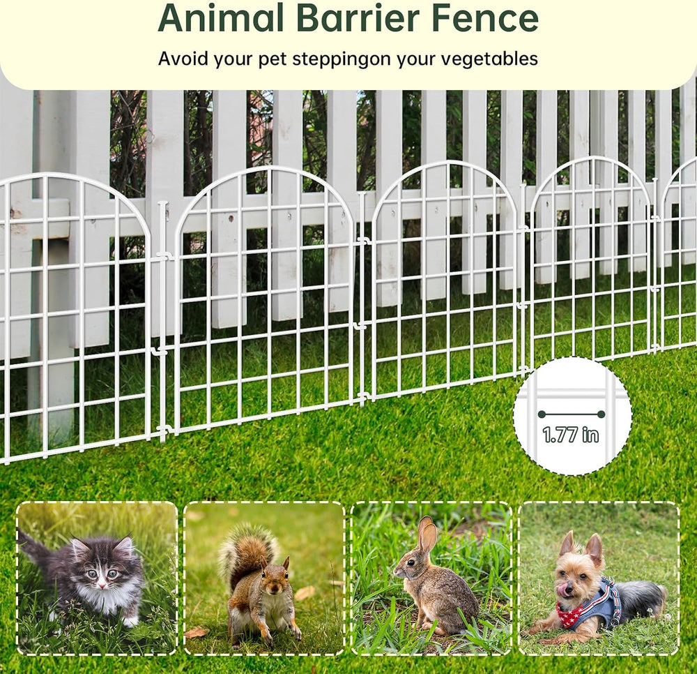 32.5ft(L) x 22in(H) Panels Garden Fence, 30 Panels Arched No Dig Fence, Decor...