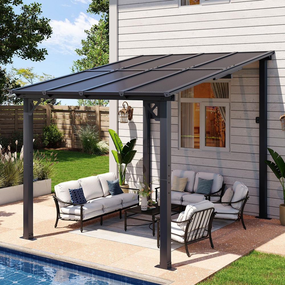 Aoxun 8’x10’ Gazebo for Patio, Gazebo Pergola with Sloped Roof, Black