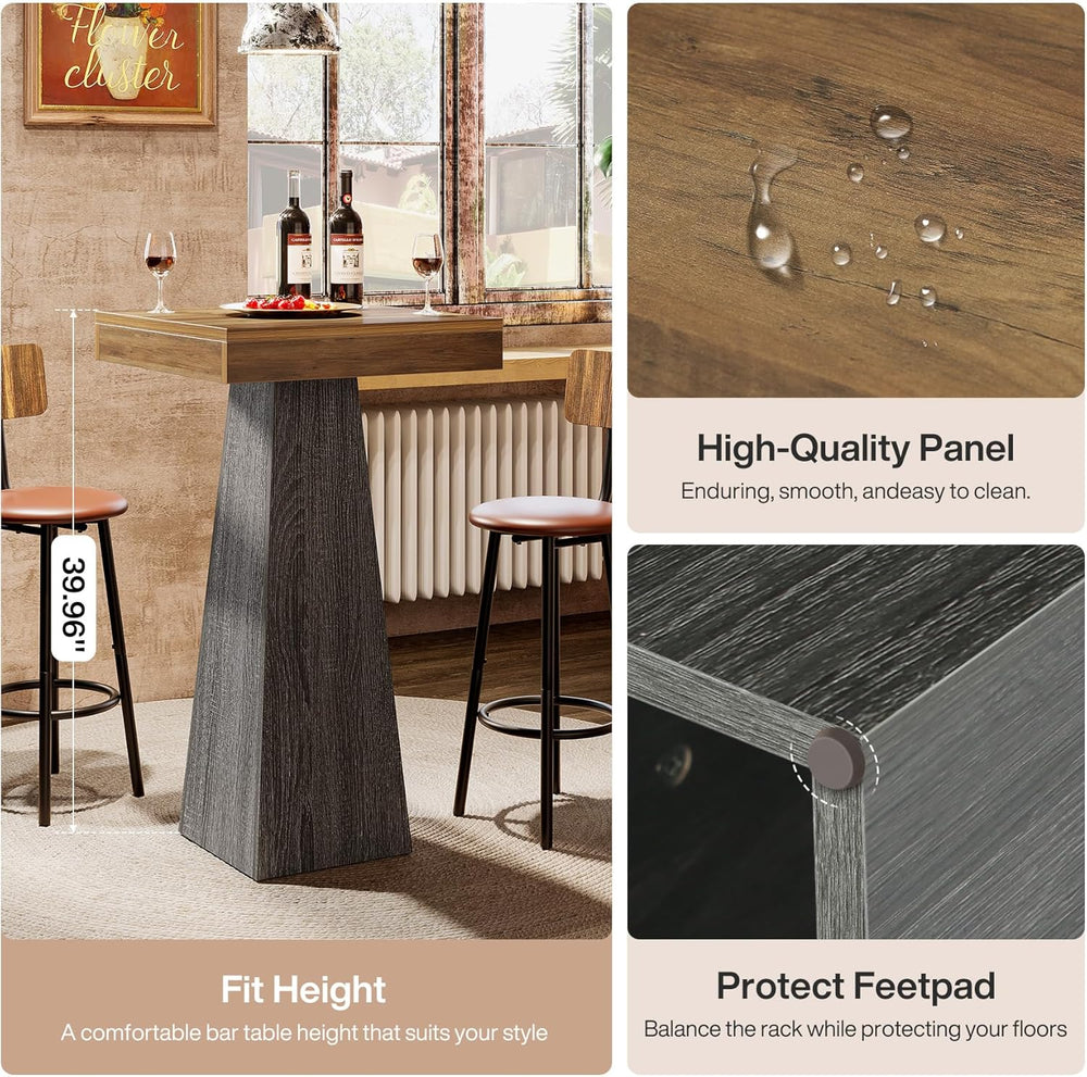 Tribesigns Bar Table, 39.96" High Pub Table for Small Space, Home Bar Sm...