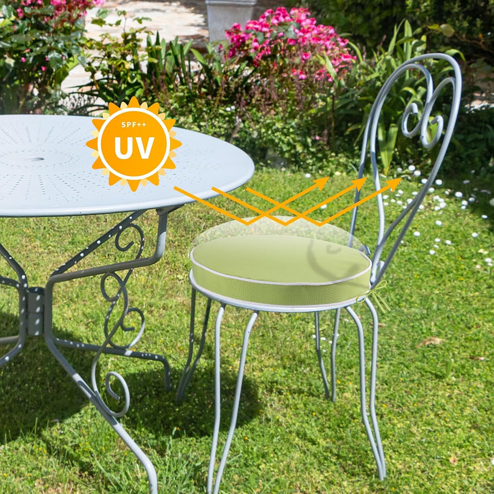 Outdoor Diameter 14 Inch Round Bistro Chair Cushion, Waterproof & Fade-Re...