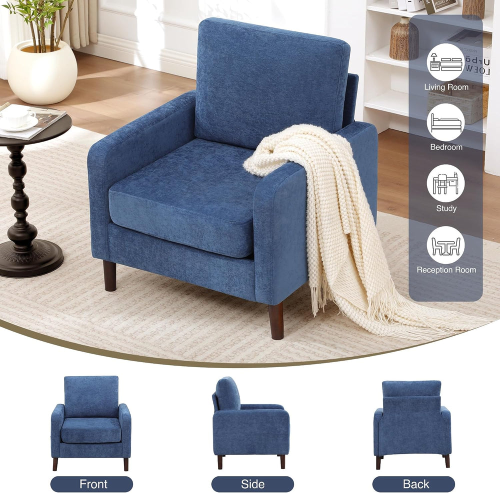 Accent Chair for Living Room, Modern Reading Chair for Bedroom, Upholstered A...