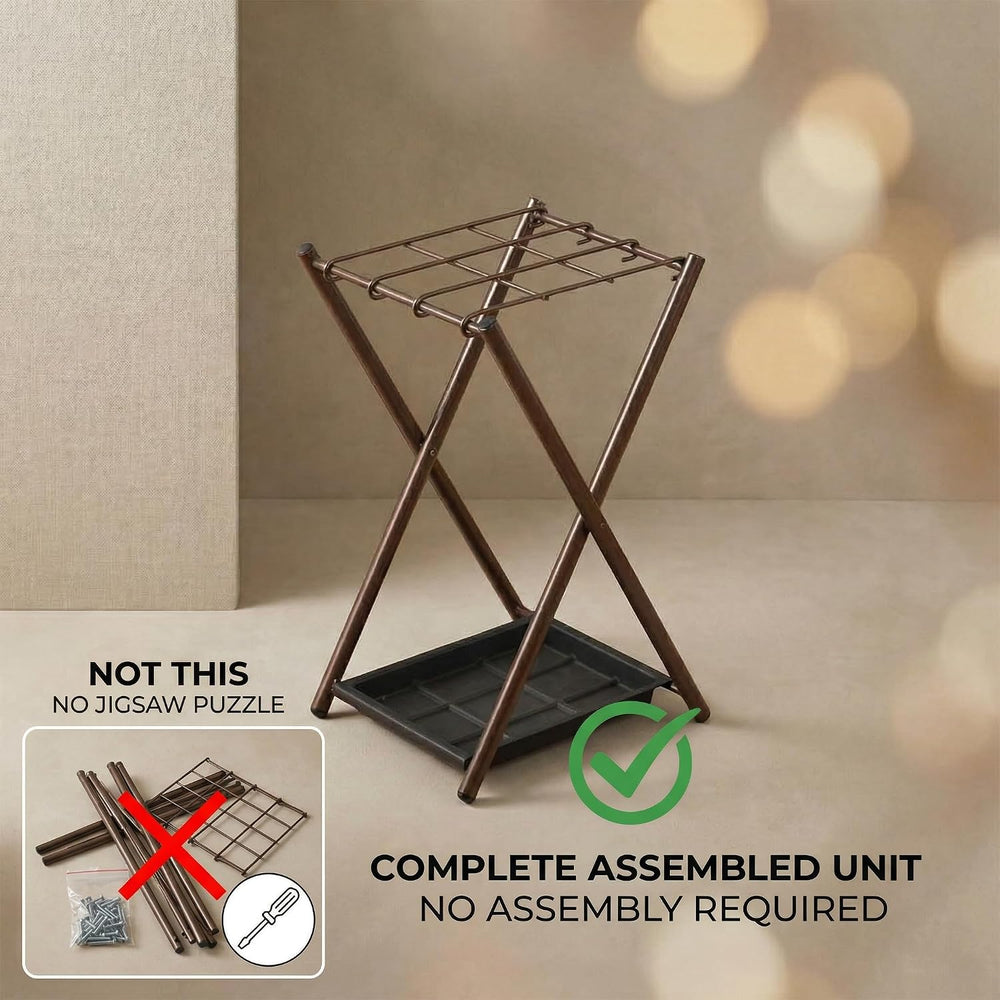 Folding Umbrella Storage Stand Rack Holder Organizer Bin for Entryway Home Co...