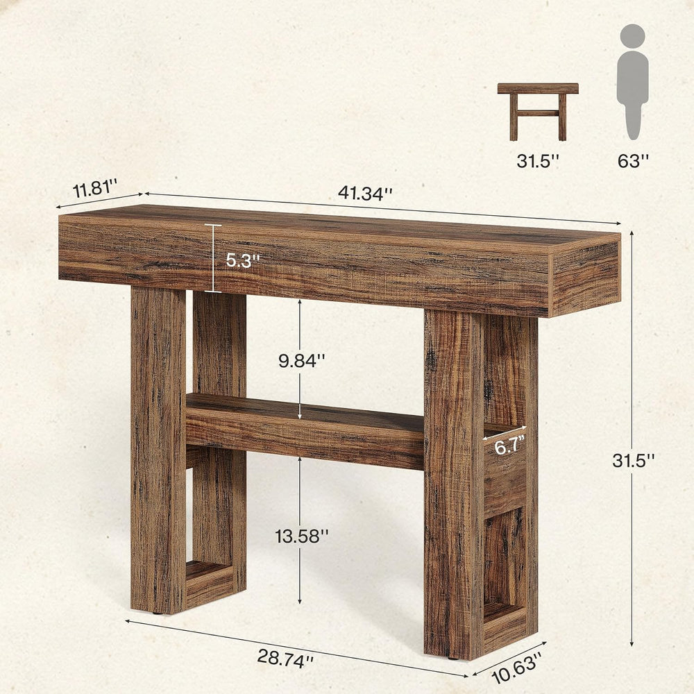 Tribesigns 41.34" Farmhouse Console Table, Sofa Table Behind The Couch