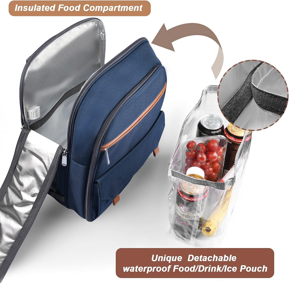 Sunflora Picnic Backpack for 2 Person Set Pack with Insulated Waterproof Pouc...