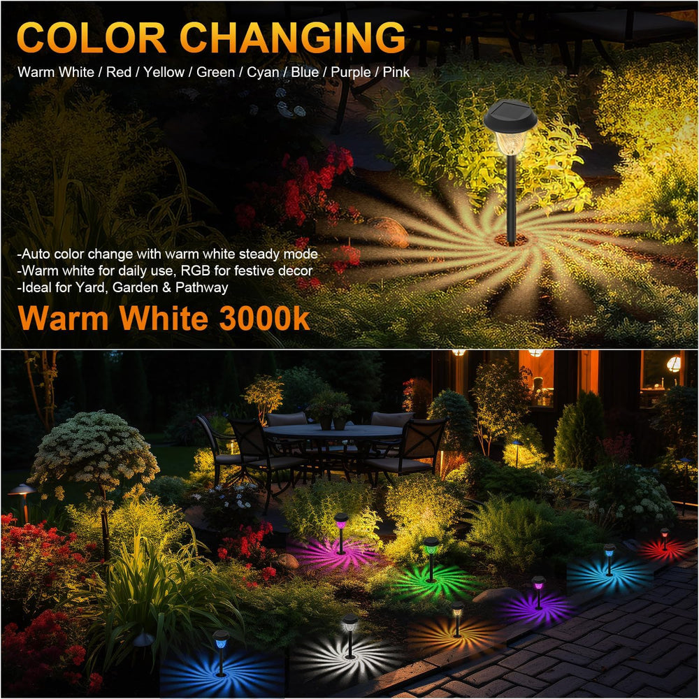 Solar Lights Outdoor Pathway, 4 Pack Garden Pathway Lights Solar Powered