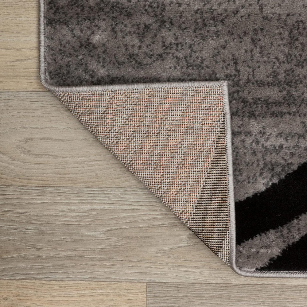 Rugshop Wavy Circles Fade-Resistant Living Room Area Rug Gray 12' x 15'