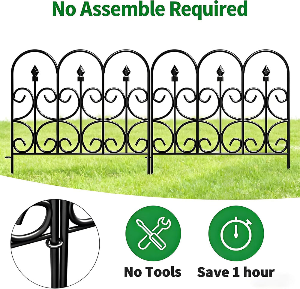 AMAGABELI GARDEN & HOME 5 Panels 24in(H)×10ft(L) Decorative Garden Fences...