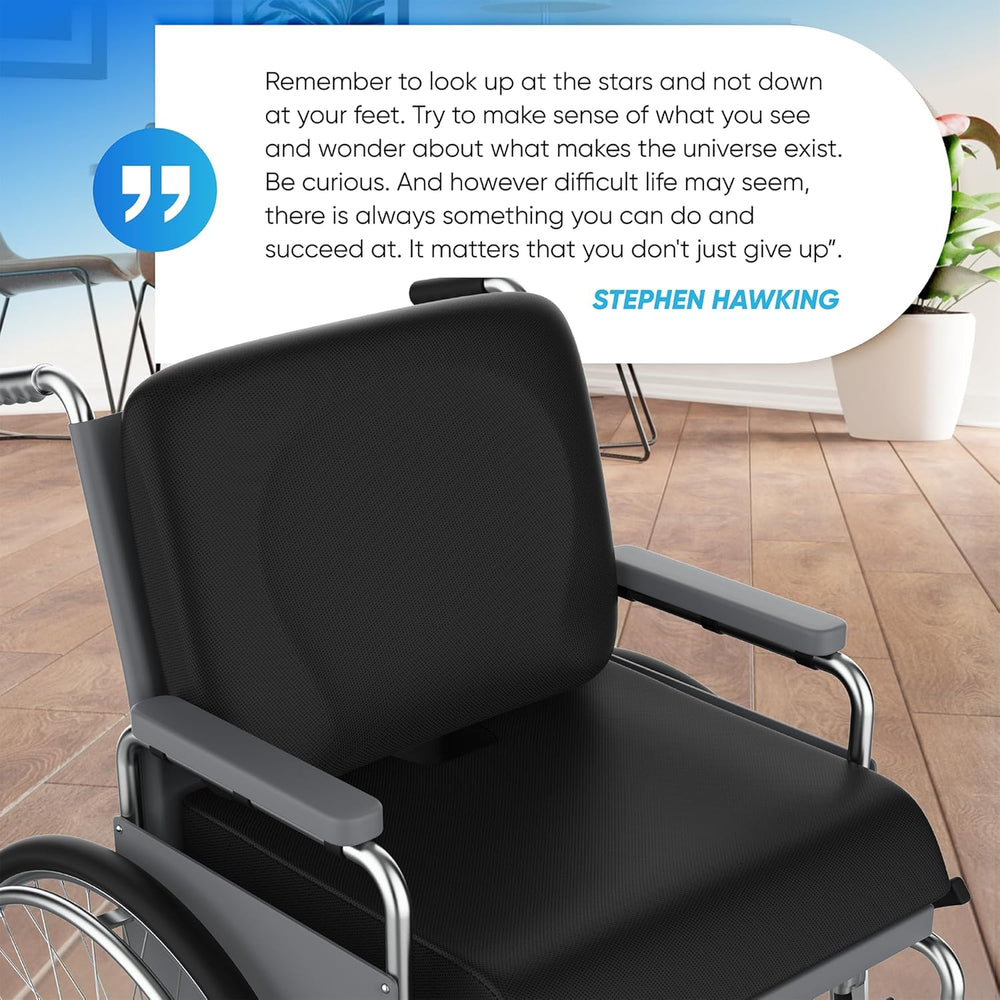Wheelchair Cushion for Pressure Relief - (2-Piece Set) 18”x16” Anti-Slip Whee...