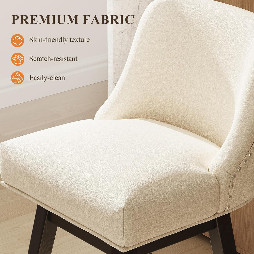 MALOL 27" Swivel Bar Stools Set of 3, Upholstered Barstools with Padded ...