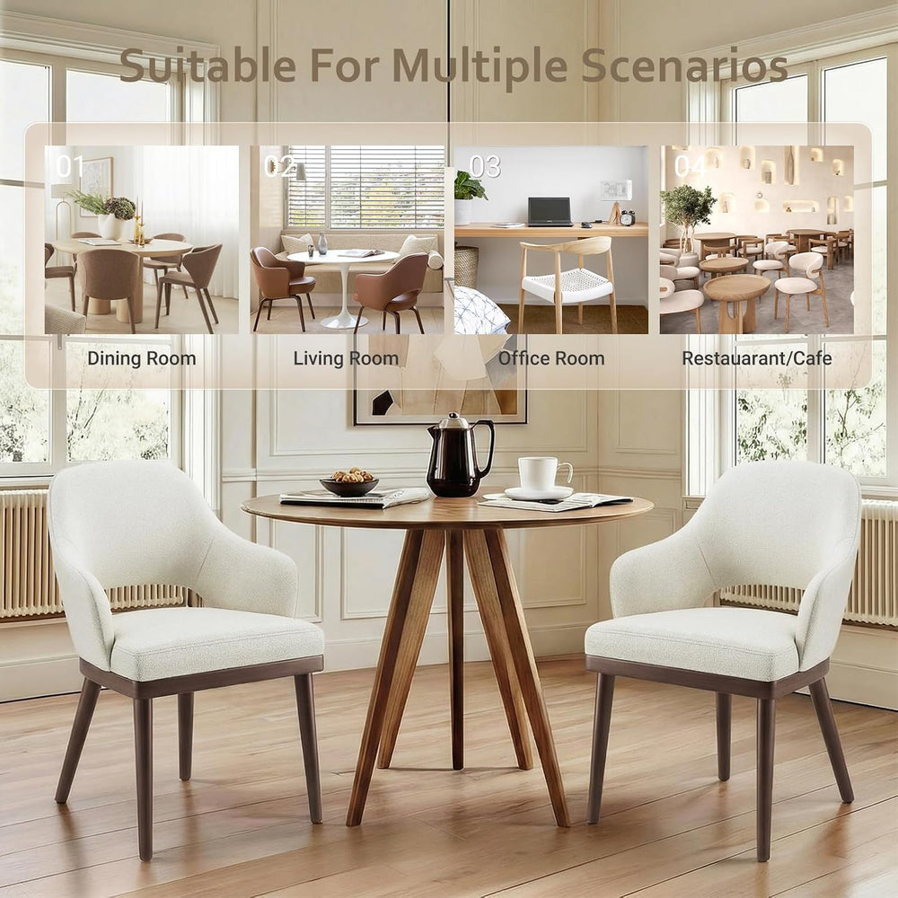 MALOL Wooden Dining Chairs Set of 6, Modern Fabric Upholstered Dining Room Ch...